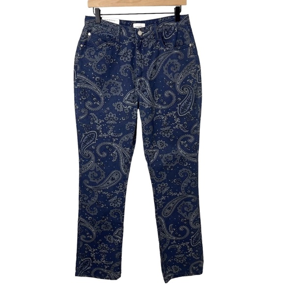 WeWoreWhat The Icon Jean Paisley Print High Waist Blue Size 30 WWDB64-1 - Picture 4 of 12